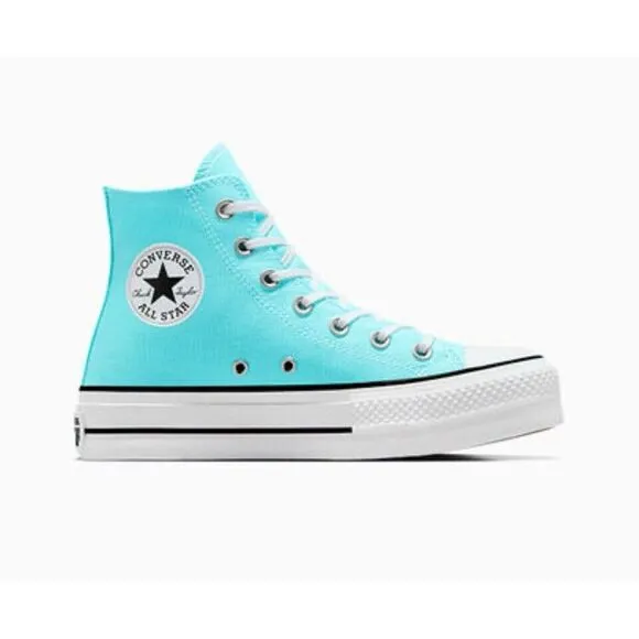 Converse Chuck Taylor All Star Lift Hi‎ Platform Shoes Cyan Blue Women's Size 9