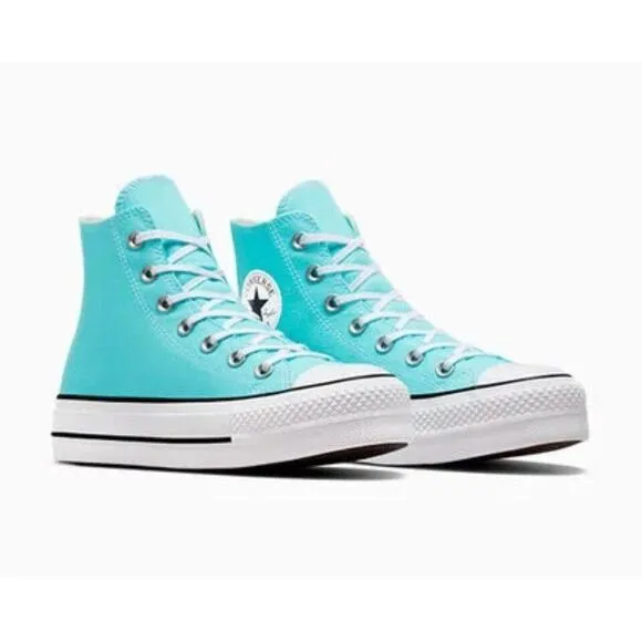 Converse Chuck Taylor All Star Lift Hi‎ Platform Shoes Cyan Blue Women's Size 9