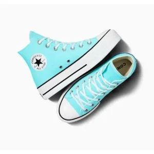 Converse Chuck Taylor All Star Lift Hi‎ Platform Shoes Cyan Blue Women's Size 9