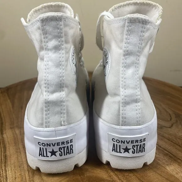 Converse Chuck Taylor All Star Womens Triple White Size 9 Lugged High Top Shoes