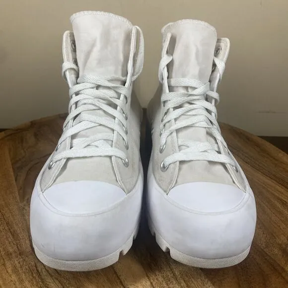Converse Chuck Taylor All Star Womens Triple White Size 9 Lugged High Top Shoes