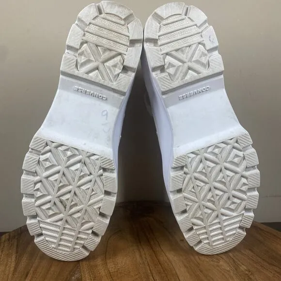 Converse Chuck Taylor All Star Womens Triple White Size 9 Lugged High Top Shoes