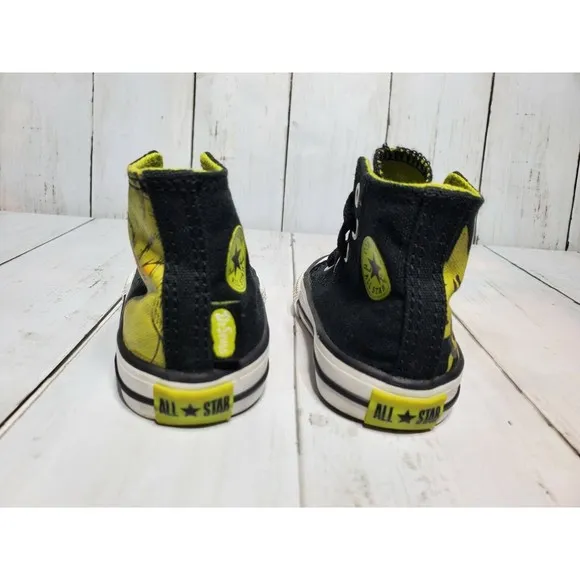 Converse Chuck Taylor High Top Shoes Infant Size 3 Dr. Seuss The Grinch Black