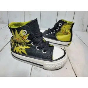 Converse Chuck Taylor High Top Shoes Infant Size 3 Dr. Seuss The Grinch Black