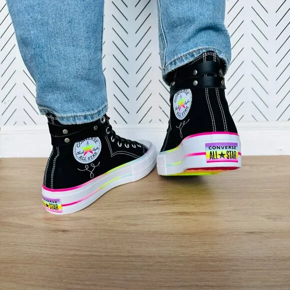 ❤️❤️Converse Chuck Taylor Lift Platform Pride Sz 10.5 Women Shoes Black A10218C