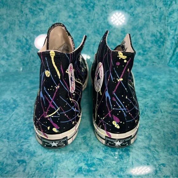 Converse Chuck 70 Hi Paint Splatter Men’s Black High Top Shoes Sneakers