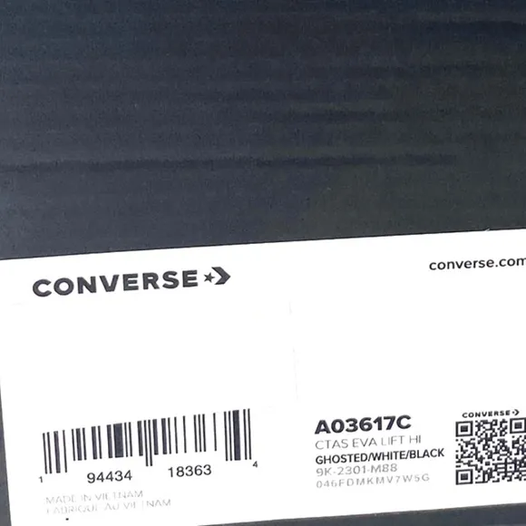 Converse Ctas Eva Lift Platform Women Kids Canvas Gray High Shoes Skate A03617C