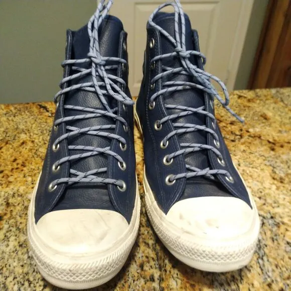 Converse CTAS High Top Leather Shoes Navy/Indigo Sz M10/W12 163338C