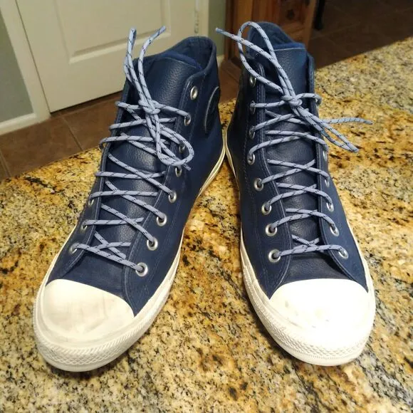 Converse CTAS High Top Leather Shoes Navy/Indigo Sz M10/W12 163338C