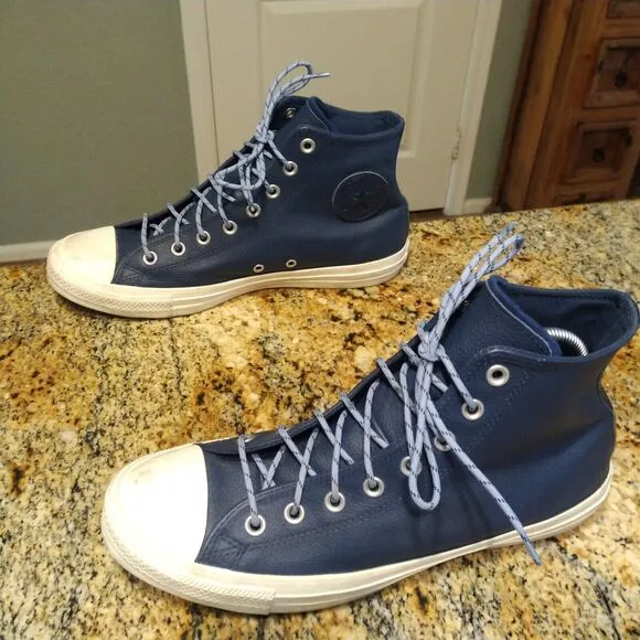 Converse CTAS High Top Leather Shoes Navy/Indigo Sz M10/W12 163338C