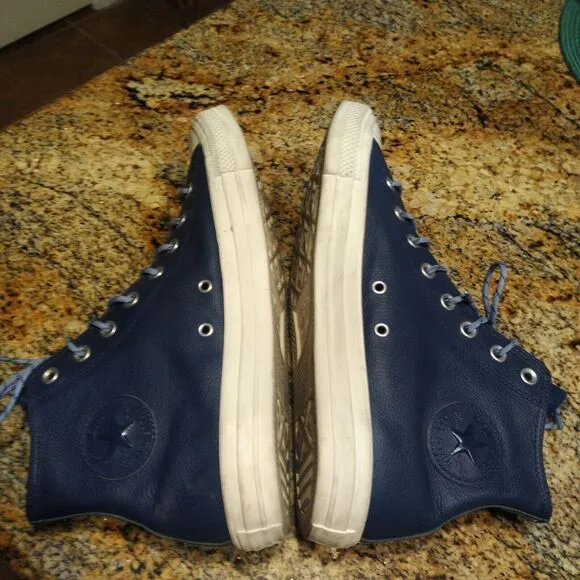 Converse CTAS High Top Leather Shoes Navy/Indigo Sz M10/W12 163338C