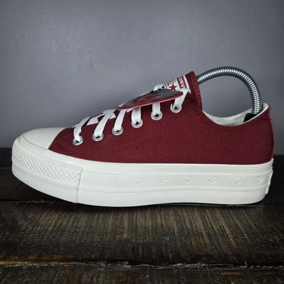 Converse CTAS Lift Heart Valentine's Day Womens 8 Shoes Park Red A13653C