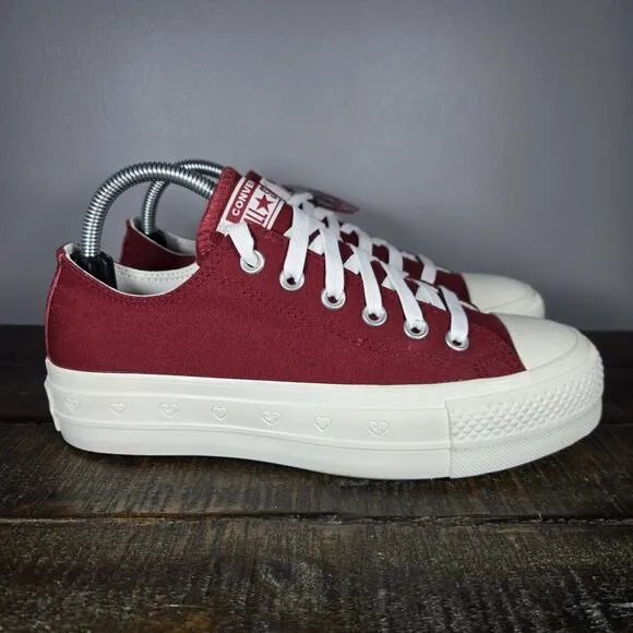 Converse CTAS Lift Heart Valentine's Day Womens 8 Shoes Park Red A13653C