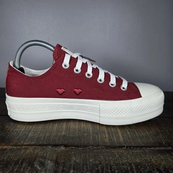 Converse CTAS Lift Heart Valentine's Day Womens 8 Shoes Park Red A13653C