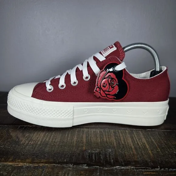 Converse CTAS Lift Heart Valentine's Day Womens 8 Shoes Park Red A13653C