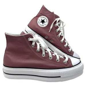 Converse Ctas Lift Platform Leather Pink High Top Women Size Shoes Skate A07858C