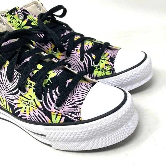 Converse Ctas Lift Platform Shoes Women Kids Pink Black Canvas High Top A01201C