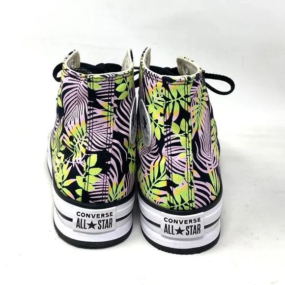 Converse Ctas Lift Platform Shoes Women Kids Pink Black Canvas High Top A01201C