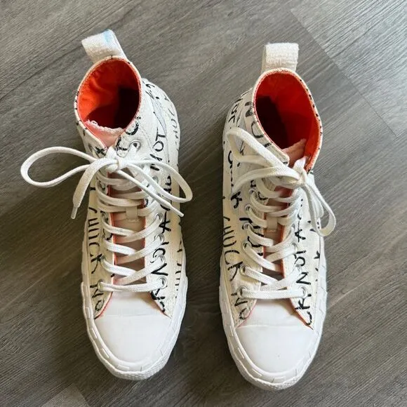 Converse High Top Graphic Chuck Taylor’s Black White 7.5 Men’s