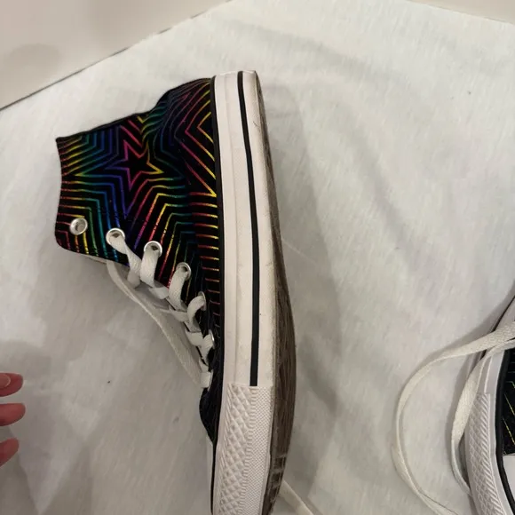 Converse High Top Sneaker Metallic Rainbow All Star Womens Chuck Taylor 565395F