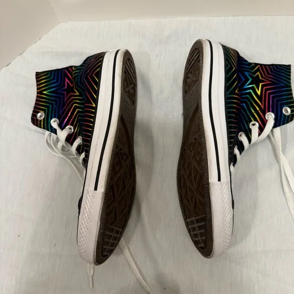 Converse High Top Sneaker Metallic Rainbow All Star Womens Chuck Taylor 565395F