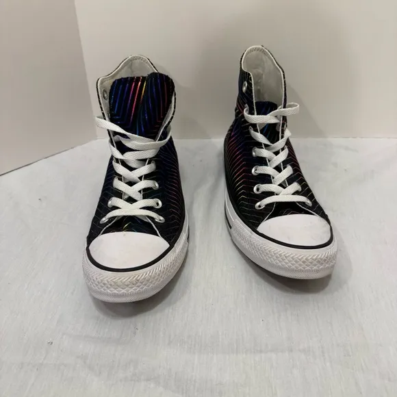 Converse High Top Sneaker Metallic Rainbow All Star Womens Chuck Taylor 565395F
