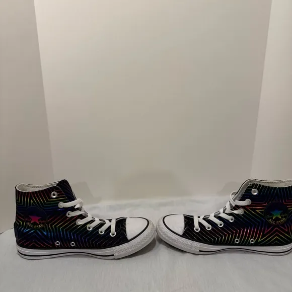 Converse High Top Sneaker Metallic Rainbow All Star Womens Chuck Taylor 565395F