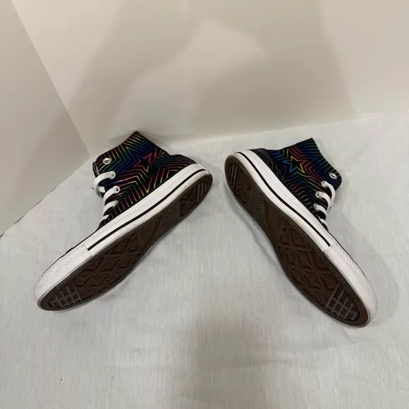 Converse High Top Sneaker Metallic Rainbow All Star Womens Chuck Taylor 565395F