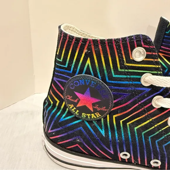 Converse High Top Sneaker Metallic Rainbow All Star Womens Chuck Taylor 565395F