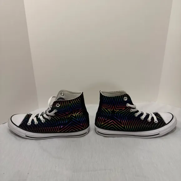 Converse High Top Sneaker Metallic Rainbow All Star Womens Chuck Taylor 565395F