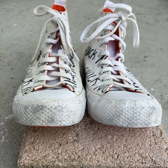Converse High-Top Sneakers with Graphic Text UNT1TL3D