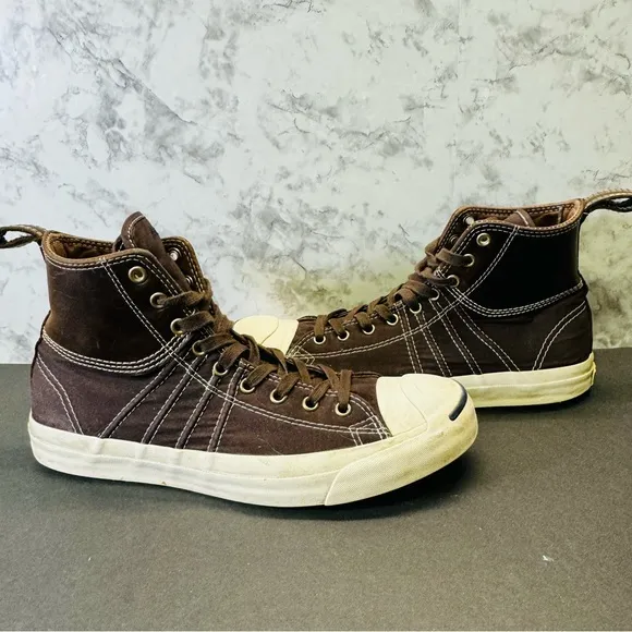 Converse Jack Purcell two-tone high tops Unisex size 9.5 Men’s 11 Women’s Brown