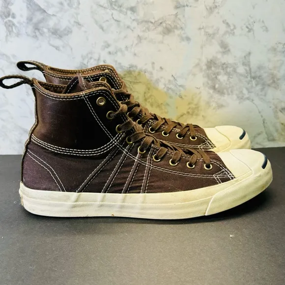 Converse Jack Purcell two-tone high tops Unisex size 9.5 Men’s 11 Women’s Brown