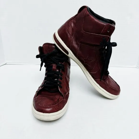 Converse - John Varvatos Weapon Dark Red Leather High Top Shoes