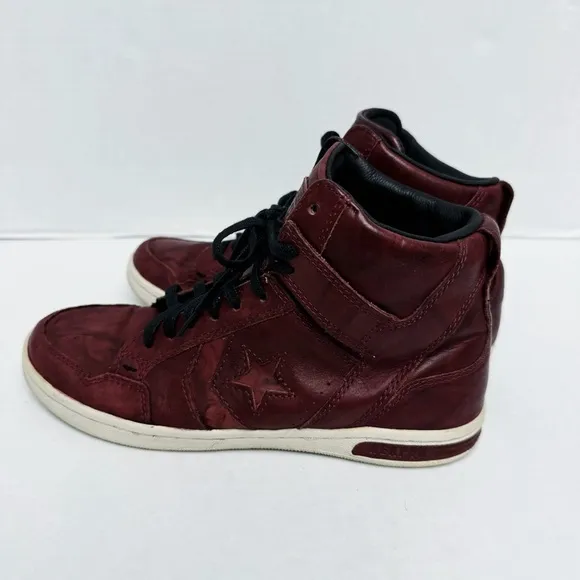 Converse - John Varvatos Weapon Dark Red Leather High Top Shoes