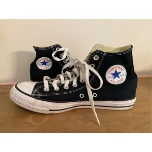 Converse men’s 8 women’s 10 high top sneakers shoes black white