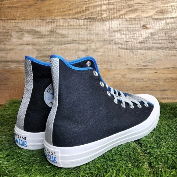 Converse Men's Black and Blue High-Top Sneakers