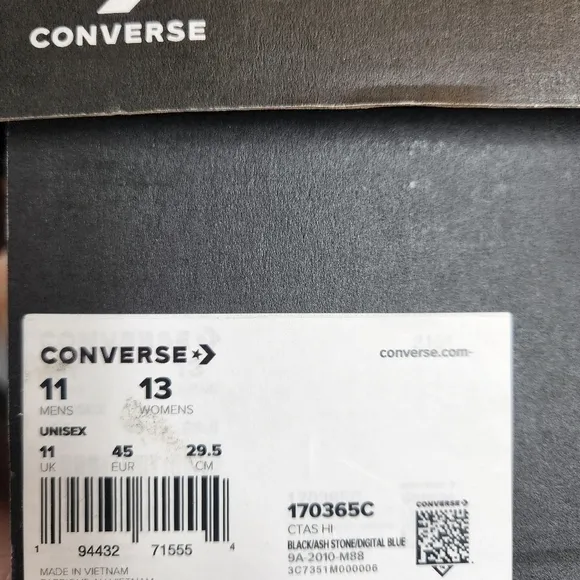 Converse Men's Black and Blue High-Top Sneakers