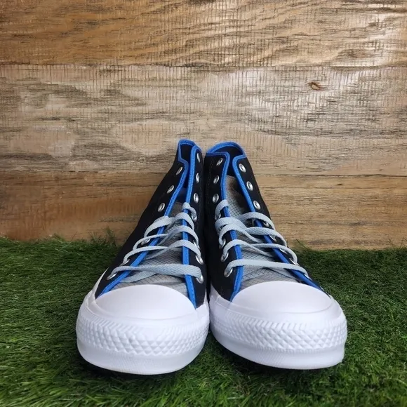 Converse Men's Black and Blue High-Top Sneakers
