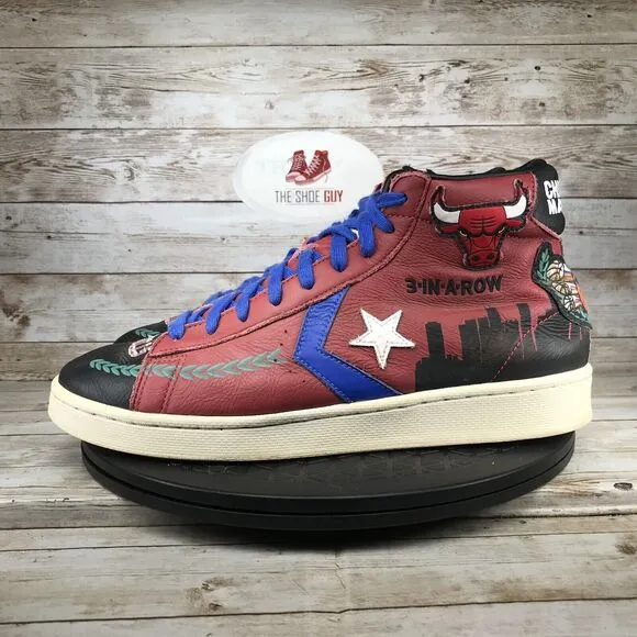 Converse Men's Size 10.5 Chinatown Market x Pro Leather High Bulls Shoes