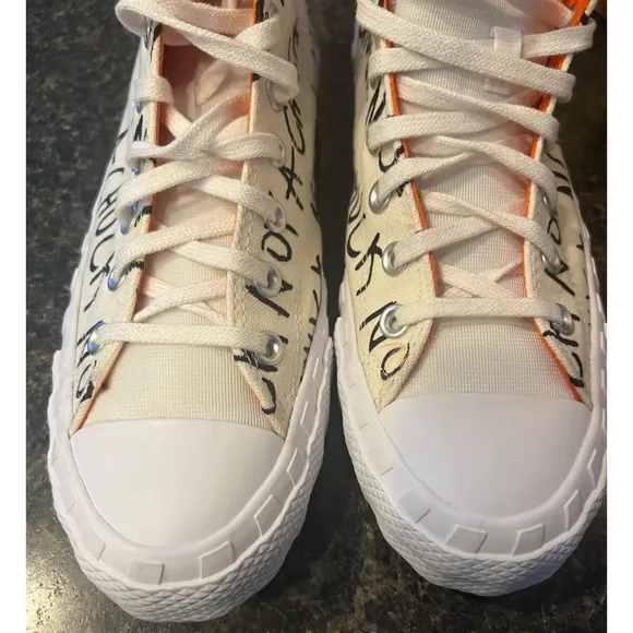 Converse Not A Chuck Hi-Top Beige Black Sneakers 8.5