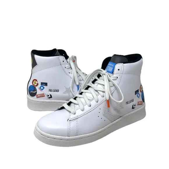 Converse Pro Leather High Skate Shoes Kids Women's White Multi Sneakers 272446C