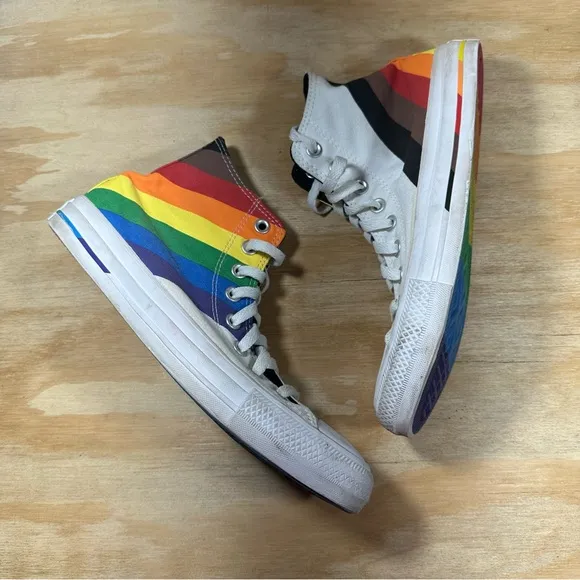 Converse Rainbow Pride Diversity High-Top Sneakers Women’s Size 8.5