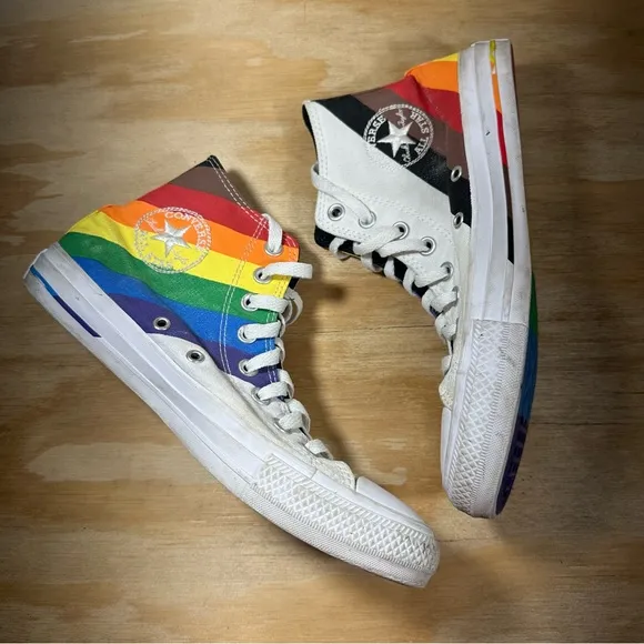 Converse Rainbow Pride Diversity High-Top Sneakers Women’s Size 8.5