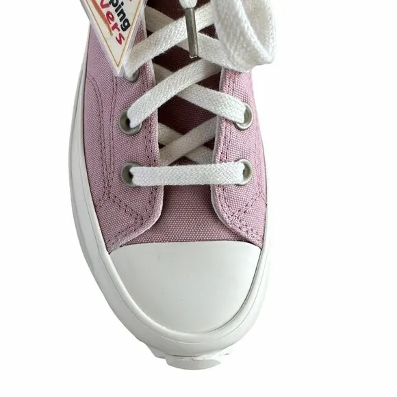 🤩Converse Run Star Hike Hi 10.5 Women Shoes Dusty Embroidered Bow Pink A09781C