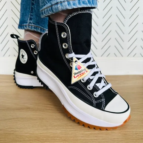 🤩Converse Run Star Hike Hi Size 8.5 Womens Shoes Black Platform Sneakers 1BG001