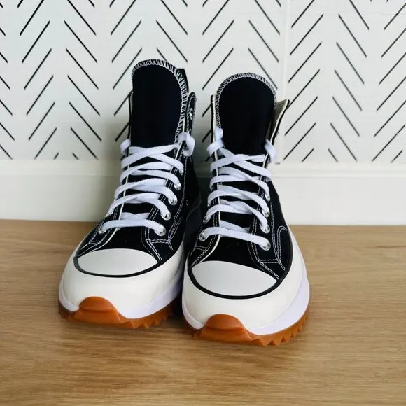 🤩Converse Run Star Hike Hi Size 8.5 Womens Shoes Black Platform Sneakers 1BG001