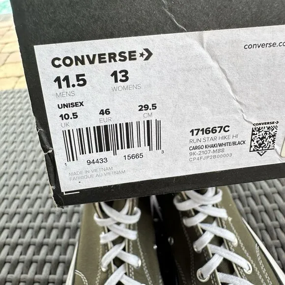 Converse Run Star Hike High Cargo Khaki Men's Shoes 171667C Size 11.5