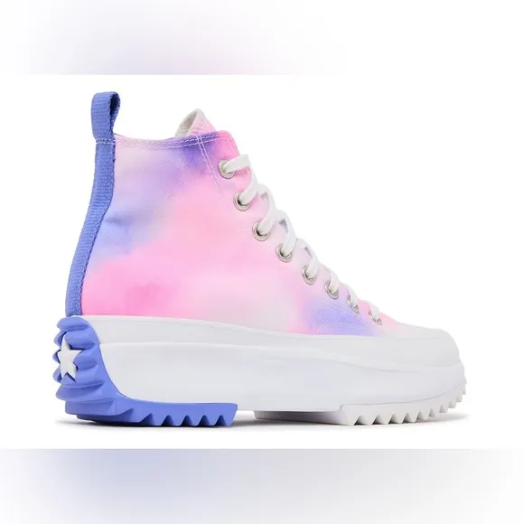 Converse Run Star Hike High Womens Shoes Pink White Purple Size 8.5