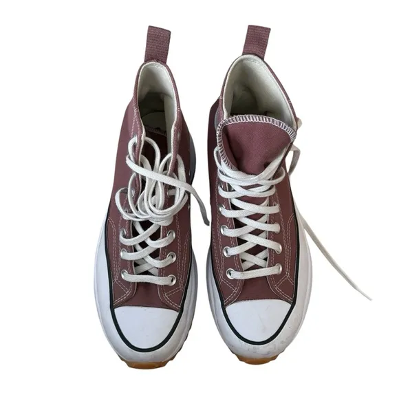 Converse Run Star Hike Platform Men's Women's 9.5 Saddle Canvas High Sneakers